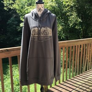 Cabela’s gray drawstring kangaroo pocket men’s hoodie sz 2XL